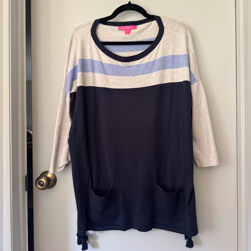 Lilly Pulitzer knit sweater with pockets Sz M